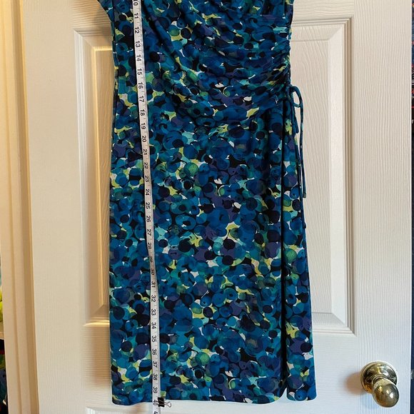 Watercolor print mock-wrap dress - Picture 2 of 8